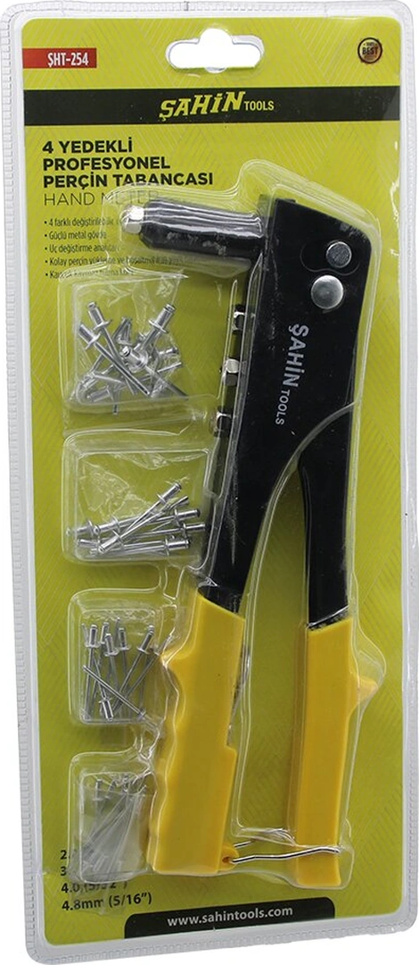 Perçin Tabanca Makine Seti 4 Boy Uç 2.4- 3.2 - 4 - 4.8 + 4 Boy Kalınlık X 10pcs 40pcs İğne 5256