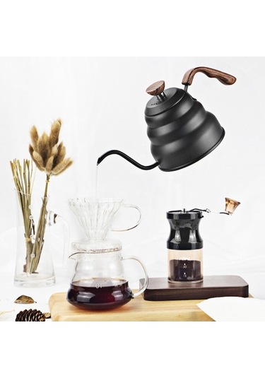 Pazly Isıya Dayanıklı El Yapımı Cam Kahve Demliği - 350ml-600ml İçin Ev Ve Ofis Kullanımı