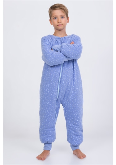 Erkek Çocuk Uyku Tulumu Kalın Elyaf Dolgulu Premium Kalite 2.5 Tog Mavi Melanj