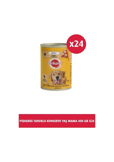 Pedigree Tavuklu Konserve Köpek Yaş Mama 400 Gr X24