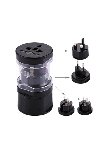 Hepsi 1 Ab + Avustralya + İngiltere + Abd Fiş Seyahat Evrensel Adaptörü Siyah Diğer