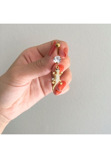 Ferizz Altın Kaplama Zirkon Taşlı Kerkentele Piercing Prc-129 Altın