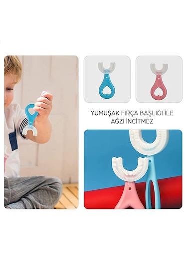 Mas Lord U Tipi Yeni Nesil Diş Fırçası - Kırmızı - Kalp Model  2-6 Yaş