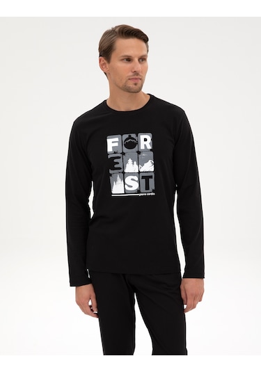 Pierre Cardin Erkek Siyah Pijama Takım 50322655-001 Siyah