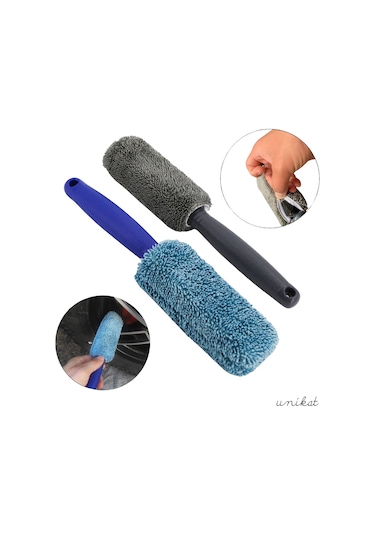 Jant Ve Egzoz Temizlik Süngeri Mopu Mikrofiber Metalsiz İçi Sünger Yumuşak Gri 1 Adet