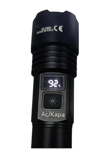 1300 Lümen Tg Led 2800 Mah Zoom Özellikli Şarj Edilebilir El Feneri Sk3600 Çok Renkli