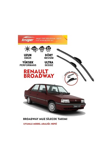 R 9 Brodway Cam Muz Silecek Takımı 1.4 1.6 1.8 Motor Araca Özel Aparat Muz Tipi