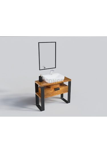 Ntconcept Masif Ağaç Loft Lavabo Dolabı