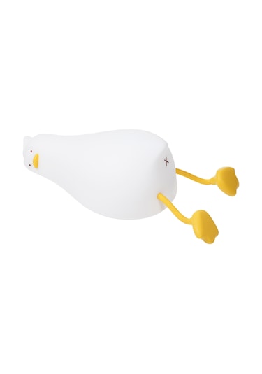 Neevoyu Yumuşak Silikon Ördekleye Gece Lambası - 3 Parlaklık Seviyesi, 30 Dakika Zamanlayıcı, 1200mah Pil, Akşam Yemeği Işığı, Oyuncağı - Sarı K-1096 Diğer