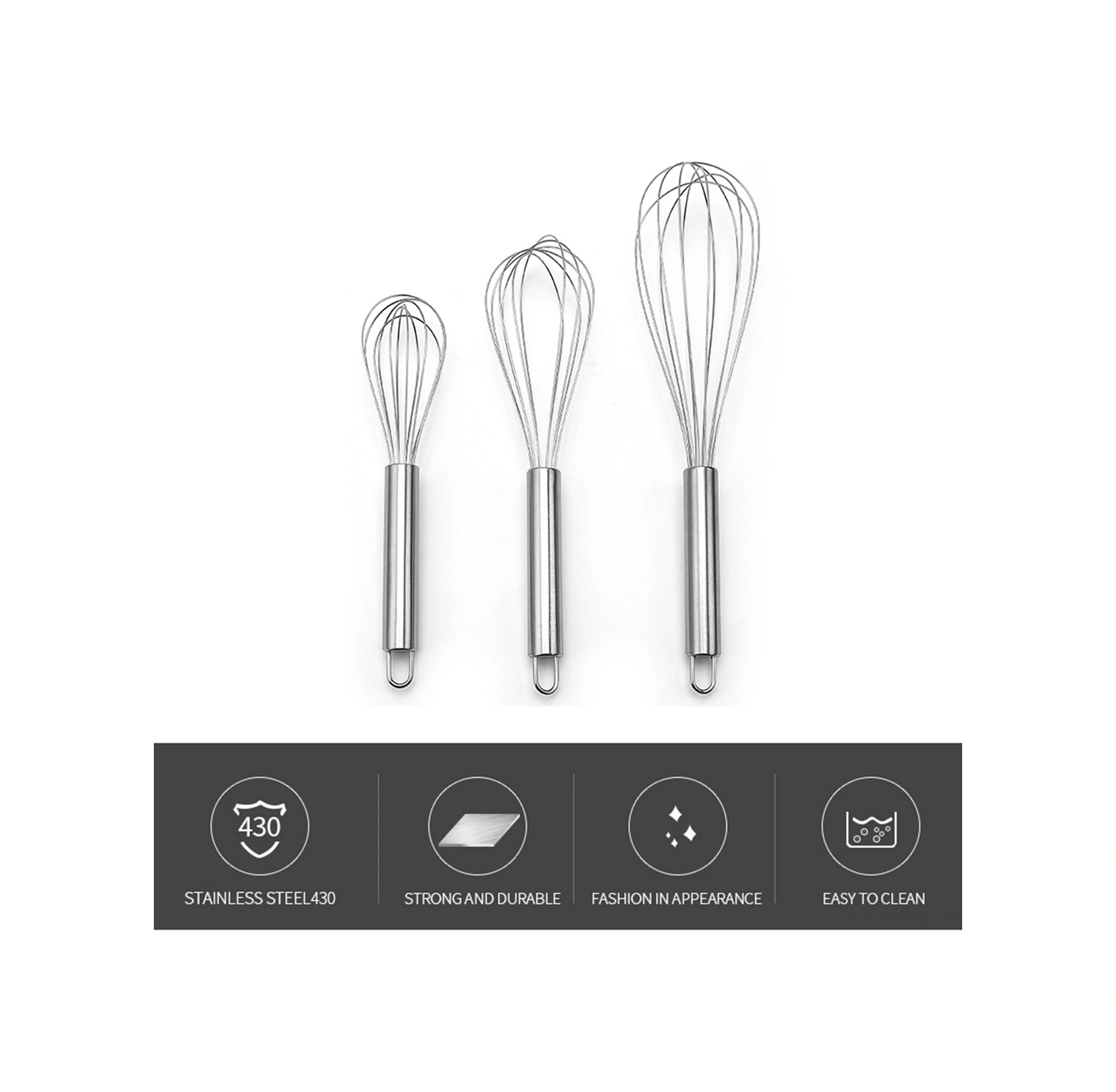 Kosona 10 İnç Paslanmaz Çelik Manuel Yumurta Çırpıcı - Ev Ve Restoran Mutfaklarda Yumurta, Krema Ve Sosu Kolayca Çırpma Aracı Diğer