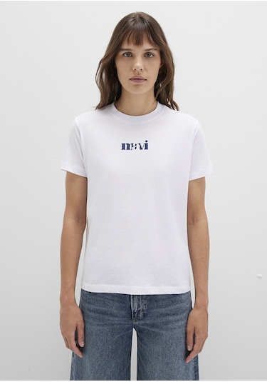 Mavi - Mavi Logo Baskılı Beyaz Tişört 1612241-620 Beyaz