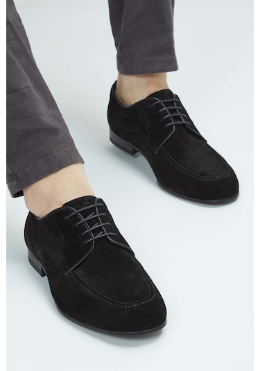 Tamer Tanca Erkek Hakiki Deri Siyah Süet Casual Ayakkabı 183 27302 Erk Ayk Sk23/24 Sıyah Suet Siyah