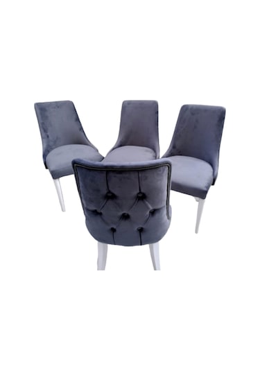 Bengimobilya Sandalye Papel Model Kayın Torna Retro Ayak Babyfac Antrasit Kapi