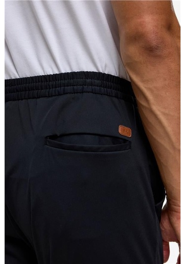 Lacivert Slim Armürlü Jogger Pantolon Lacivert