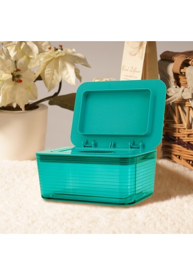 Sones Islak Mendil Kutusu Plastik Taşınabilir Çok Fonksiyonlu Çekmece Kapaklı Koyu Yeşil