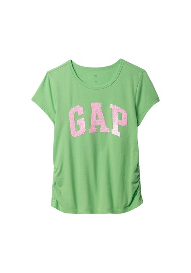 Gap V-logo Sıde Ruched Tee Mor Kız Çocuk Kısa Kol T-shirt 000000000102232842 Mor