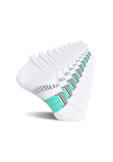 Springsun Hafif Nefesli Kadın Spor Çorapları - Antrenman Koşu İçin Kayma Önleyici, Şok Emici, Yüzey Sivriği Korumalı Beyaz-yesil, Tek Beden Beyaz - Yeşil