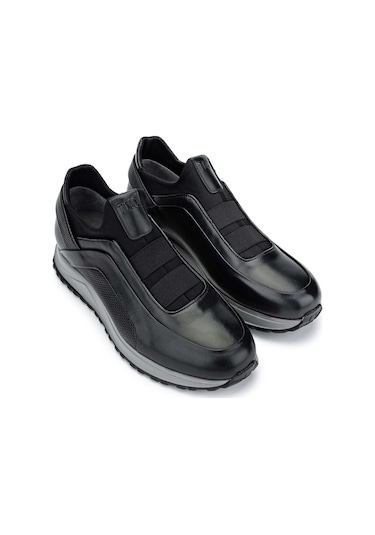 Tamer Tanca Erkek Hakiki Deri Siyah Casual Ayakkabı 383 6094 Erk Ayk Y24 Sıyah Slvr Siyah - Gümüş