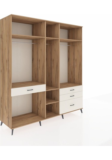 Kronos Dolap 7 Raflı 4 Çekmeceli 3 Askılı 220x59x243 Çam-çam/aytaşı Atlas Çam/aytası