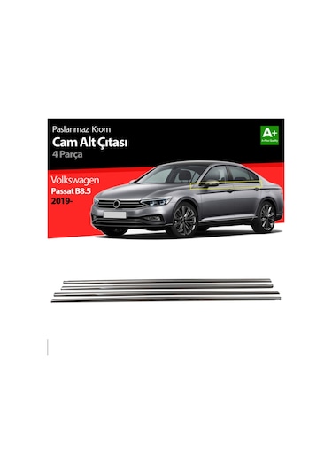 Vw Passat B8 Krom Paslanmaz Çelik Cam Çıtası 4 Parça 2015 ve Üzer