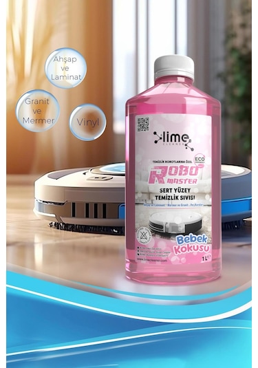 Robo Master Akıllı Robot Süpürge Suyu, Mop Suyu Yüzey Temizleyici Robot Deterjanı Bebek Kokusu 1 Lt Diğer