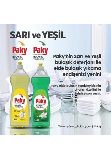 Paky Elde Bulaşık Deterjanı Sarı Push Pull 4 x 1 L