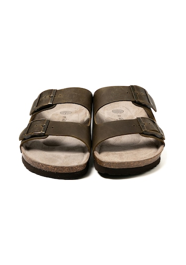 Terlik Erkek Hawaıı G105996 Genuins Oiled Leather Kaki Oiled Leather Kaki