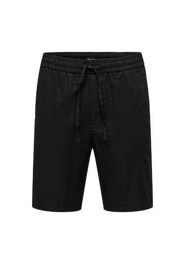 Only & Sons Onslinus 0007 Cot Lin Shorts Noos Erkek Şort-26438 - XS Siyah