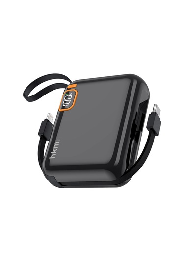 Power Duo 10.000 Mah 20W Pd 20W Hızlı Şarj Destekli Type-C Ve Lightning Kablolu Powerbank Siyah