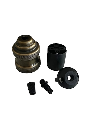 Duy Lalesi Ve E27 Duy Desenli Eskitme Renk Metal 1 Adet Eskitme