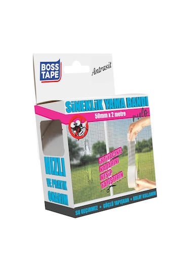 Boss Tape Sineklik Yama Rulosu Antrasit Renk En:50mm Boy:2mt