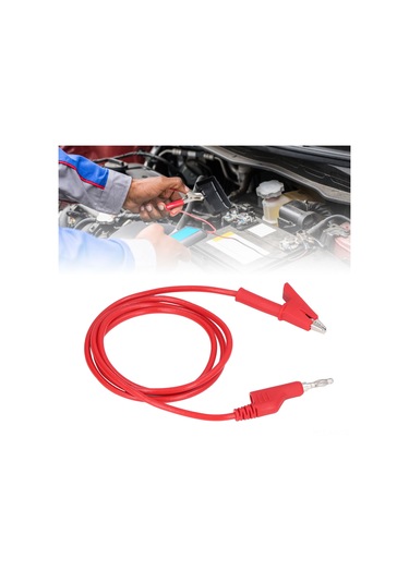 Ximistore9 J.70035-1 4mm Kırmızı Elektrik Test Kablosu: Mumuş Halka Tak Ve Timsaş Timsah Klipsli Esnek Kablo, 20a 3000v, Araç Akü Ve Projeler İçin