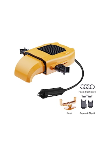 Konesam 12v Taşınabilir Araç Isıtıcısı Ve Fanı, 360 Dönebilen Başlık, Hızlı Isıtma Ve Soğutma, 2 Si 1 Arada Buz Çözücü