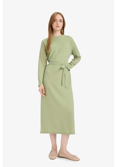 Defacto Regular Fit Bisiklet Yaka Bağlamalı Uzun Kollu Maxi Elbise D9063ax25spgn762 Yeşil-gn762 Defacto Regular Fit Bisiklet Yaka Bağlamalı Uzun Kollu Maxi Elbise D9063ax25spgn762 Yeşil-gn762