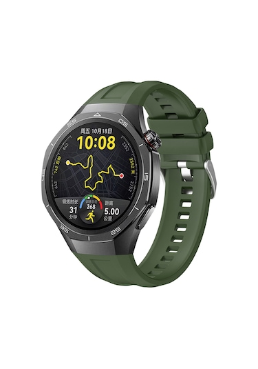 Ariatech Huawei Watch Gt5 Pro 46mm Uyumlu Krd-130 Silikon Kordon Strap Kayış-yeşil