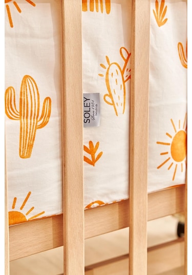 Soley Boho Bebek Yatak Koruyucusu 35x210 Kiremit