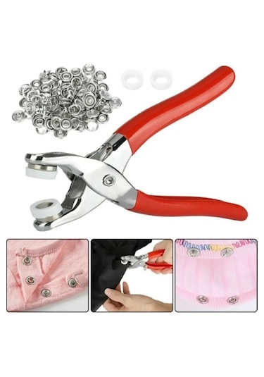 Tineke 9.5 Mm Metal Çıt Çıt, El Pensesi, Set- Gömlek Ve Bebe Çıtç