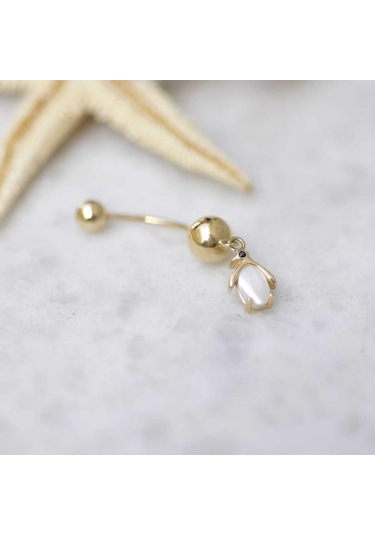 Penguen Göbek Piercing Sarı