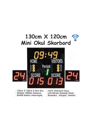 Mini Okul Skorbord 130cm x 120cm x 8cm