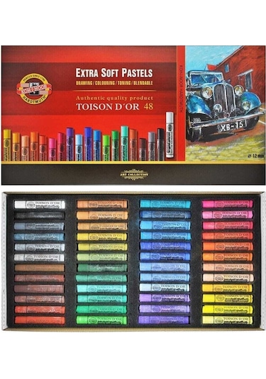Toison D'or Sanatsal Extra Soft Yuvarlak Pastel Boya Kalın 48 Renk Extra Soft Dry Chalks Nocolor