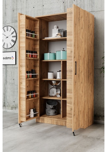 Evdemo Eva 2 Kapaklı Erzak Kiler Dolabı Atlantik Çam