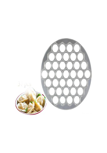 Reedark 37 Delikli Metal Manti Kalıbı - Ev Ofisi Mutfak Aleti - Hızlı Manti Yapımı - Dayanıklı Alaşım Malzeme Gümüş