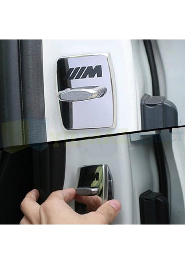 Bmw M Logo Kapı Kilidi Kaplama 4 Adet Paslanmaz Çelik