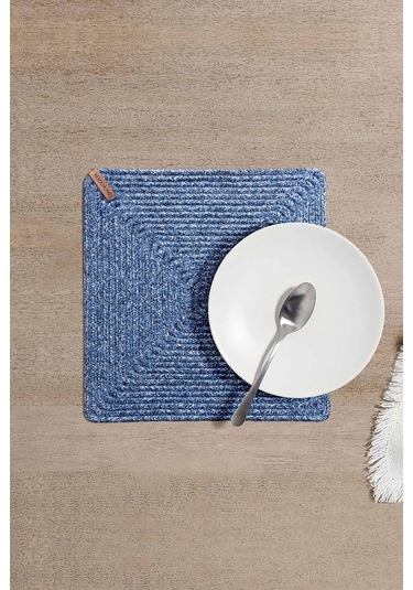 Koza Home Cesta El Yapımı Örgü Lacivert Kare Supla 32x32 4016 Lacivert