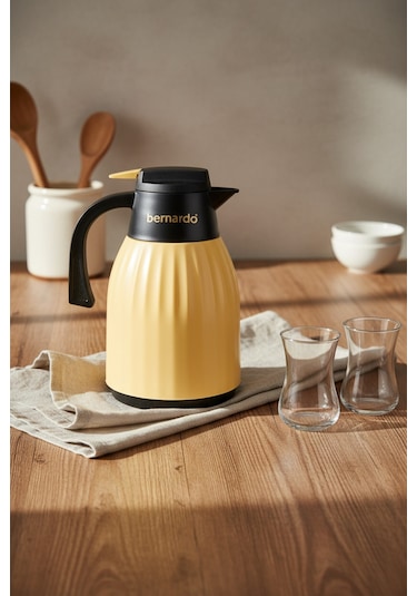 Bernardo Elantra Cam Termos 1 Litre Hardal Sarı