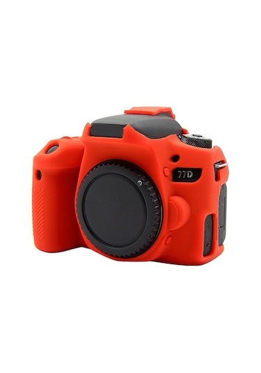 Sones Canon Eos 77d İçin Uyumlu Puluz Yumuşak Silikon Koruyucu Kılıf Kırmızı