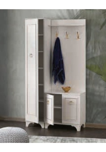 Bera Beyaz 3 Kapılı Elif Portmanto Beyaz