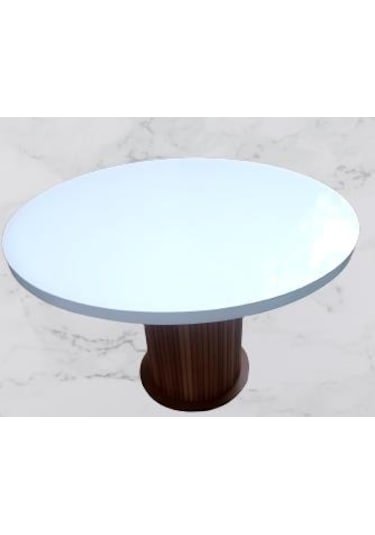 Masa Anıt Model Parlak Beyaz Lake Ceviz Boya Kayın 120cm Kutu Sevk El Yapım