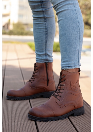 D460 Soğuk Geçirmez Kışlık Fermuarlı Unisex Bot Kauçuk Taban Sağlam Garantili Ürün Taba