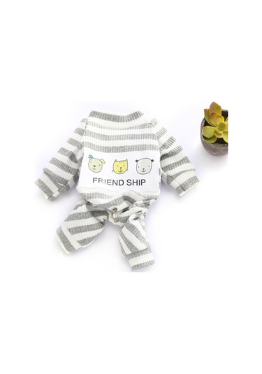 Geeksen Köpek Ev Giyimi Yazlık, Yumuşak Kumaş, Konforlu Uyku Giysisi, Gri, Büyüklük L, Evde Kullanıma İdeal, Bichon-teddy Dostu